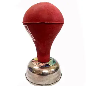 Stomach Nabhi Pump Katori Handheld Massager, Red, Manual Acupressure Therapy for Navel Balance and Pain Relief, Moisture Resistant