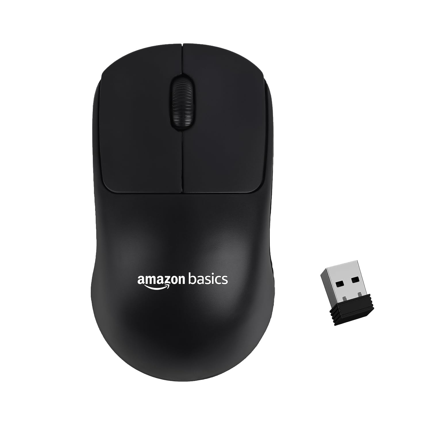 amazon basics Wireless Mouse 2.4GHz with USB Mini Receiver | 1000 DPI Optical Tracking | Silent Clicks | Comfortable Ambidextrous Design | 10m Range | Compatible with PC, Mac, Laptop (Black) - Copy