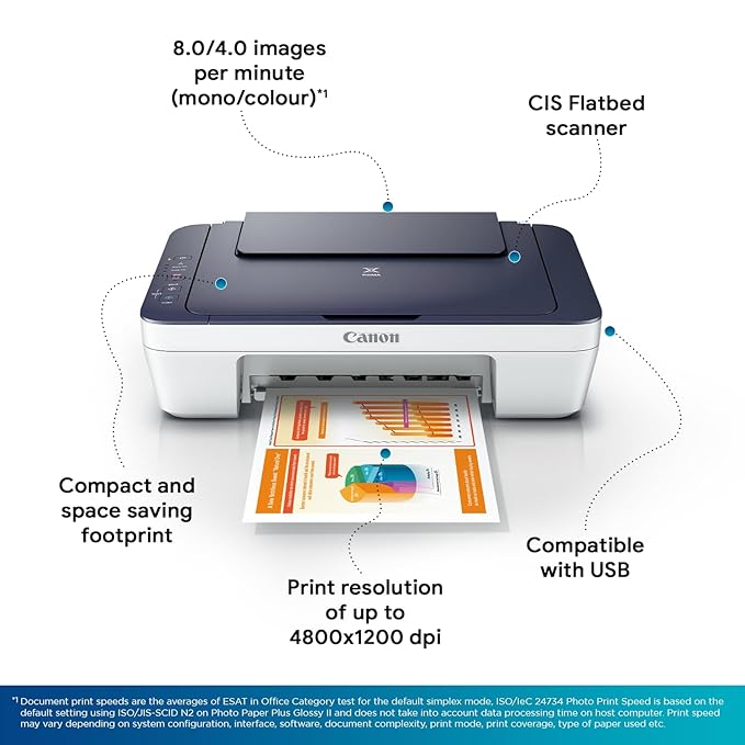Canon PIXMA MG2577s All in One Non Wifi Inkjet Colour Printer with Scanner for Home, upto 100 Black and 100 Colour prints - Image 2